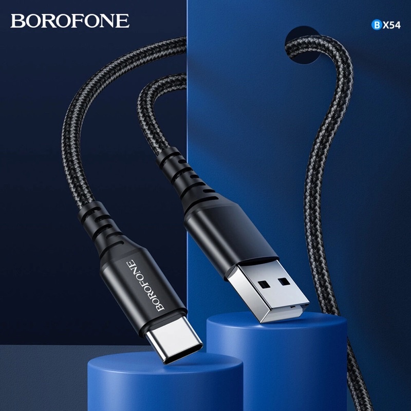 Dây Sạc Nhanh BOROFONE BX54 bọc dù cho IP/Android Micro/Type-C Android Dài 1M-