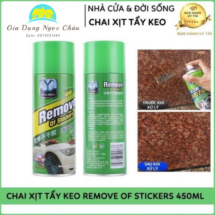 Chai Xịt Tẩy Keo, Nhưa Đường, Băng Dính, Vết Bám Khó Rửa Trên Xe Máy, Ô Tô Remove of sticker 450ml