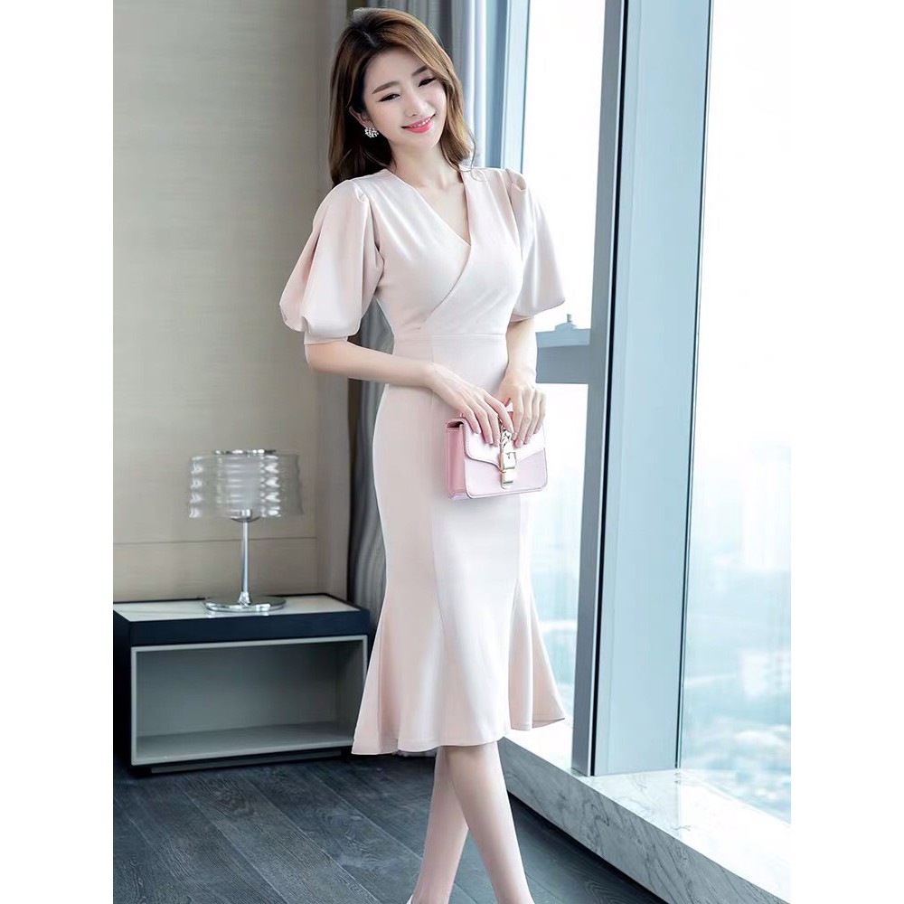 ĐẦM ÔM BODY CỔ V ĐUÔI CÁ (S M L) | BigBuy360 - bigbuy360.vn