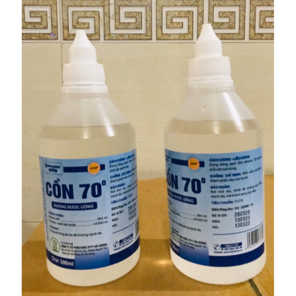 COMBO 2 CHAI  CỒN 70 ĐỘ - 500ML  - HD PHARMA - DUNG DỊCH SÁT KHUẨN