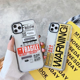 Ốp điện thoại chống rơi hình nhãn dán Fragile cho Iphone 12Mini 12 12Pro 12Promax 11 11Pro 11Promax