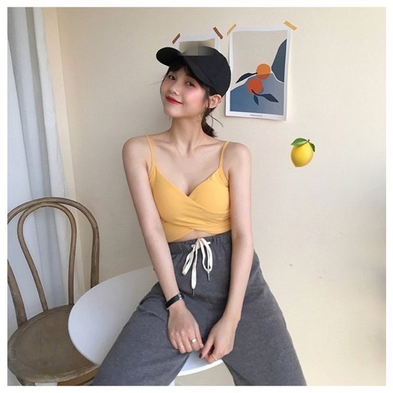 Áo tank top vải cotton mềm dáng dài có dây đeo dễ điều chỉnh thời trang quyến rũ cho nữ