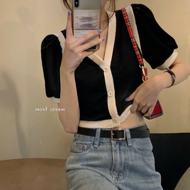 B&amp;G Áo Sơ Mi Tay Phồng Dáng Rộng Thời Trang Mùa Hè 2022 Áo phông Nữ JL-TX-141