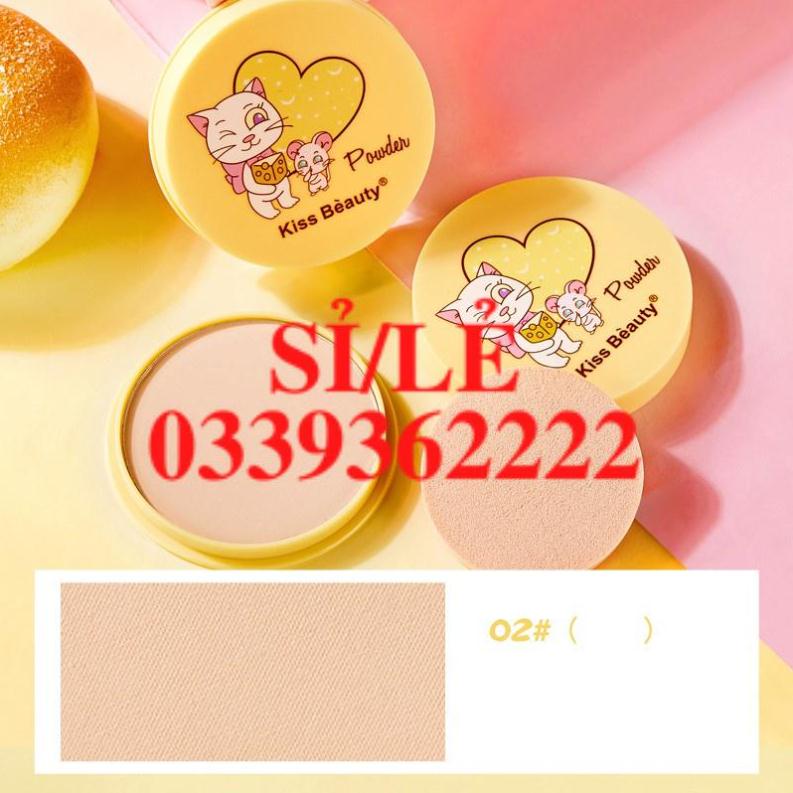 [ CHÍNH HÃNG ] Phấn phủ kiềm dầu dạng nén Kiss Beauty Cartoon Cheese 12G Sena Beauty