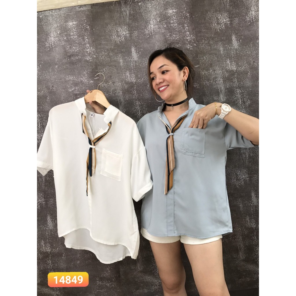 Sơ mi BIGSIZE cổ V somi công sở 14849