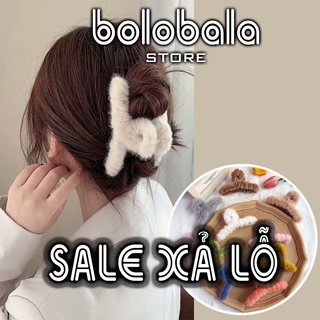 Kẹp càng cua lông Bolobala Cặp tóc càng cua phối lông dễ thương phong cách hàn quốc phụ kiện nữ B17