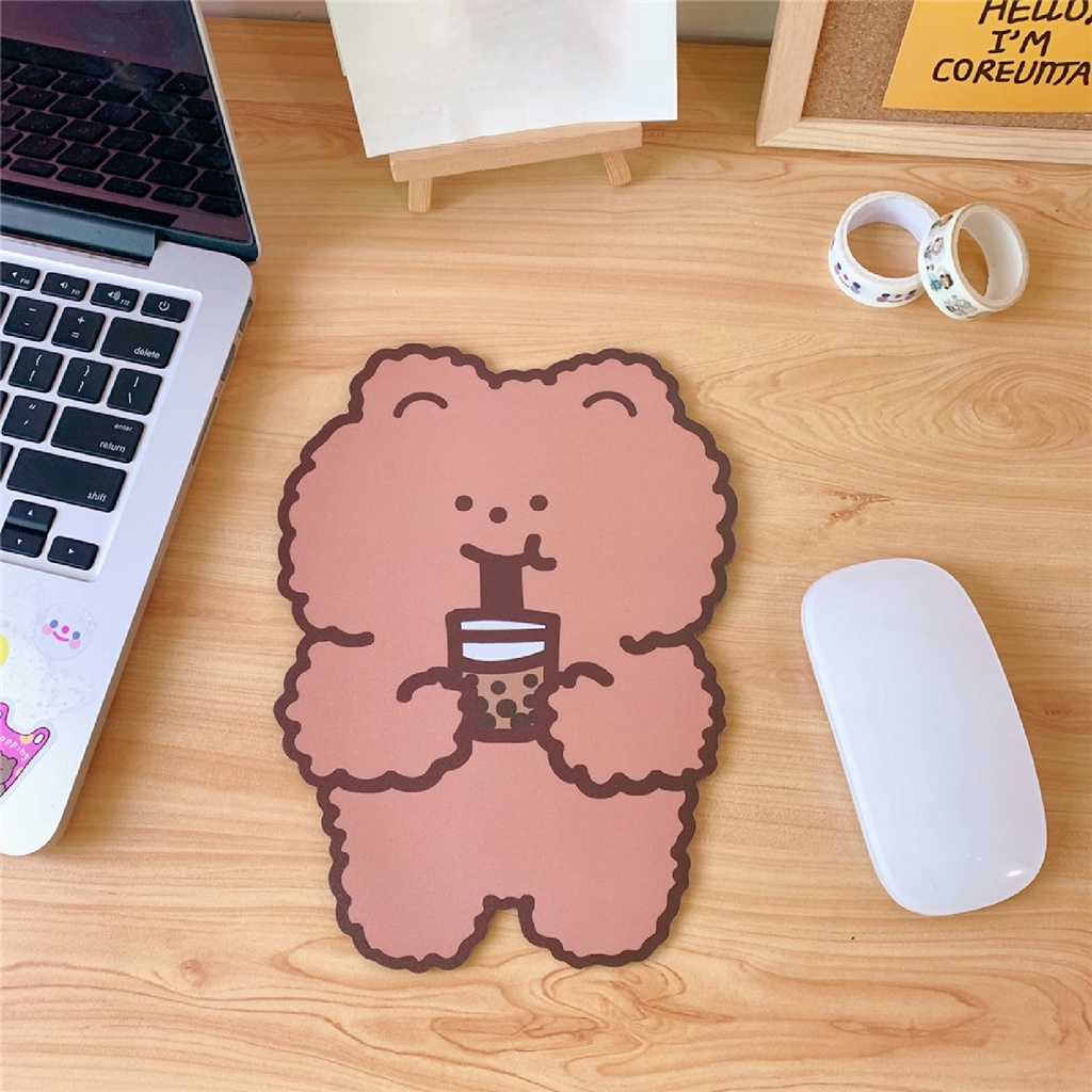 Thảm Lót Chuột Chống Trượt Bằng Cao Su Hình Gấu Hoạt Hình Dễ Thương
