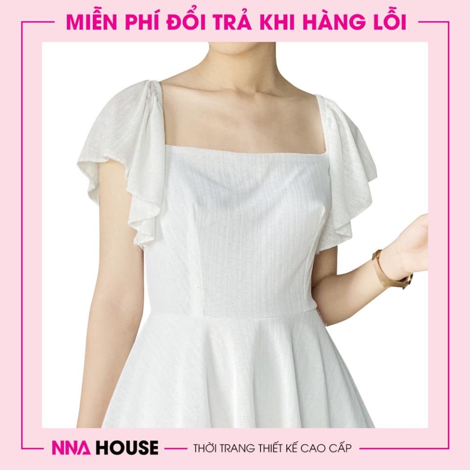 Váy thiết kế tiểu thư - Đầm cao cấp cổ vuông dáng xòe 2 tầng NNAHOUSE Mã NA209 | BigBuy360 - bigbuy360.vn