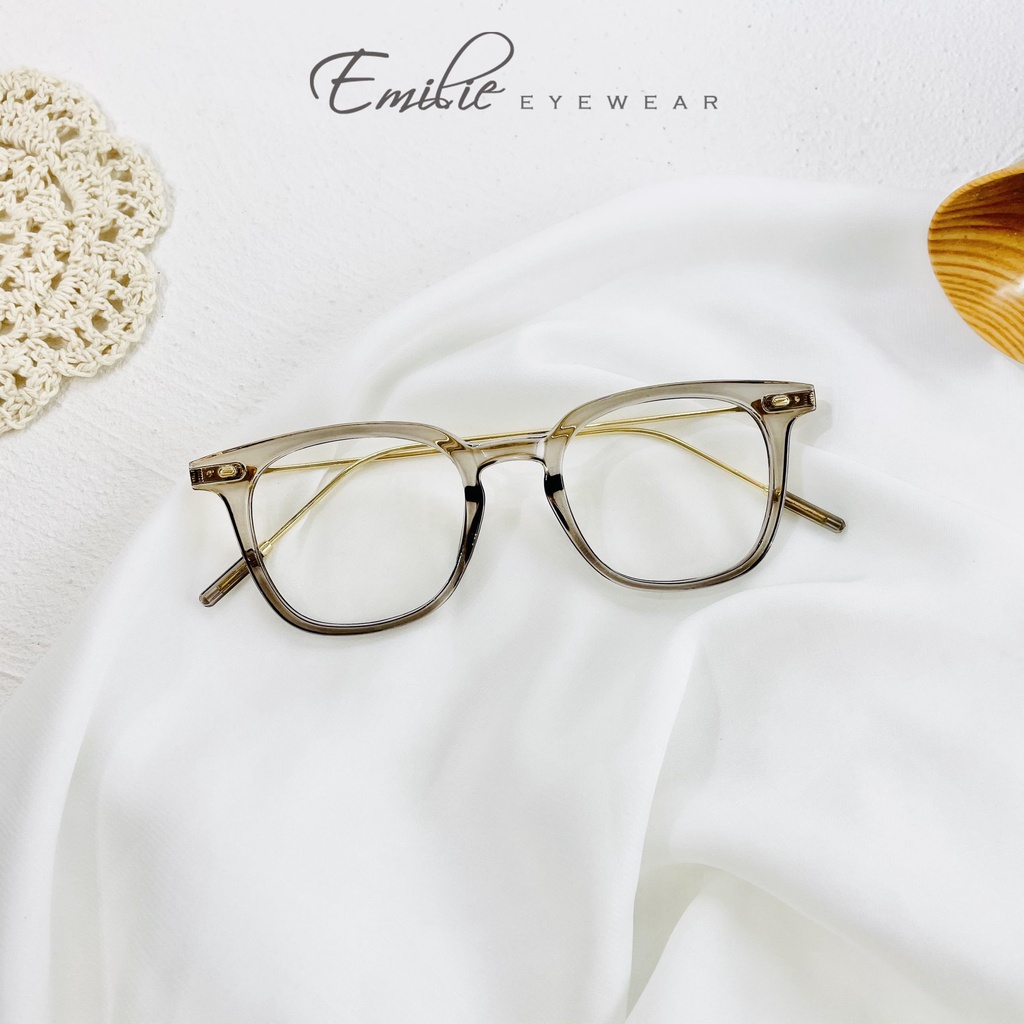 Gọng kính nhựa vuông nam nữ càng tăm mảnh nhẹ Emilie eyewear phụ kiện thời trang KB202
