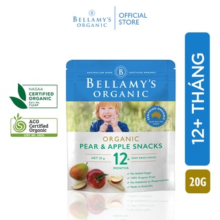 [Giảm 50%] Combo 2 Snacks Lê Và Táo Sấy Hữu Cơ Bellamy's Organic