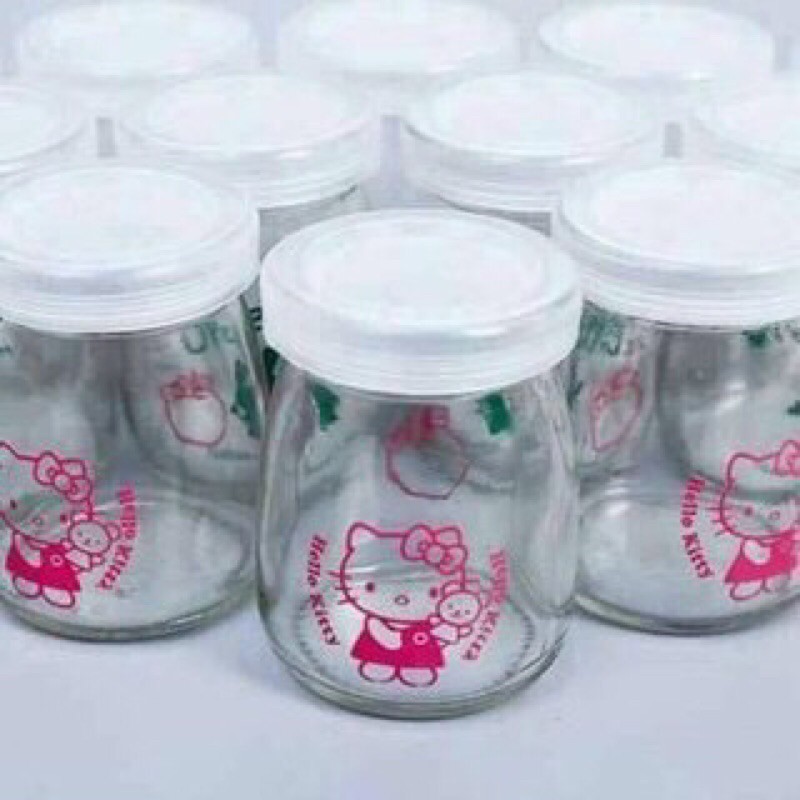 Bộ 12 Hũ Thủy Tinh Làm Sữa Chua Hello Kitty 100ml