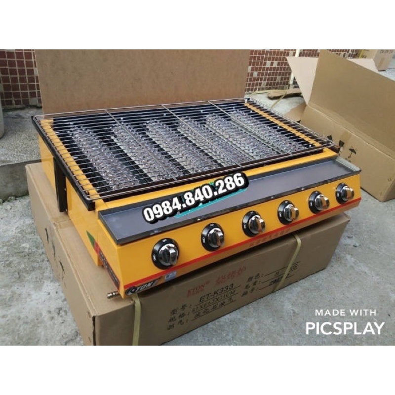 Bếp nướng BBQ 6 họng đốt ET-K333 bằng gas