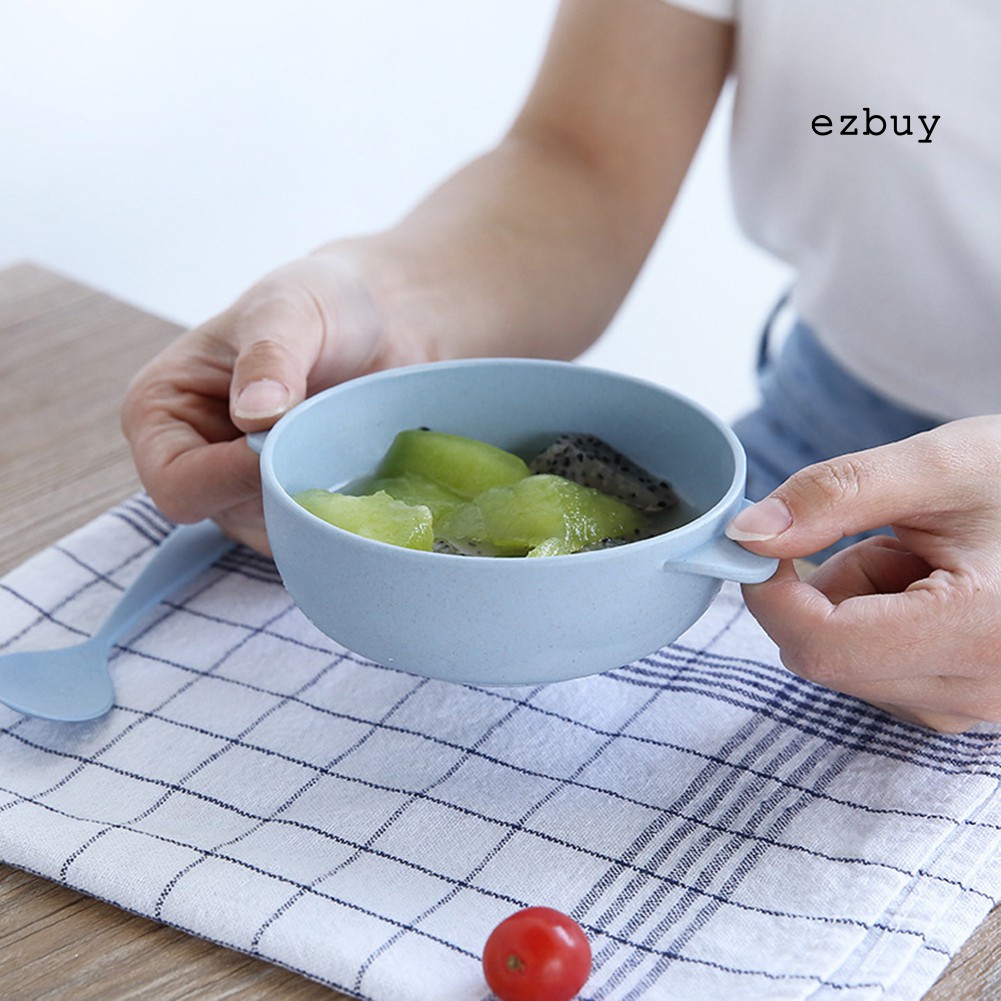 Set 2 Bát Tập Ăn Cho Bé Có Tay Cầm Kèm Muỗng