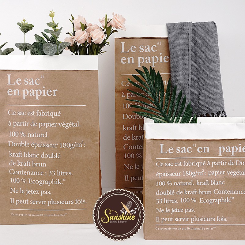 Túi Giấy Cắm Hoa Đựng Quà 2 Lớp Kraft Decor Trang Trí Cửa Hàng Chụp Lookbook