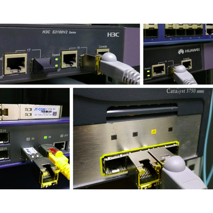 ✅ Mô-đun Gigabit SFP Kết nối RJ45 1000Mbps Cisco LC-T 1000Base-T SFP Transceiver Make In USA
