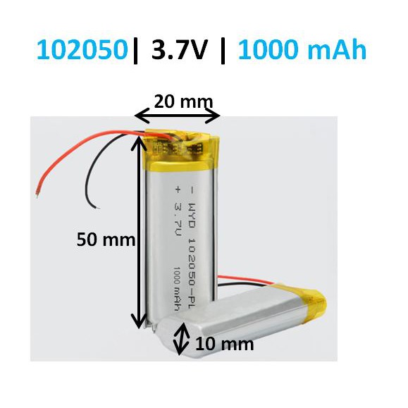 Pin Lithium - Ion 3.7V 102050 1000mah