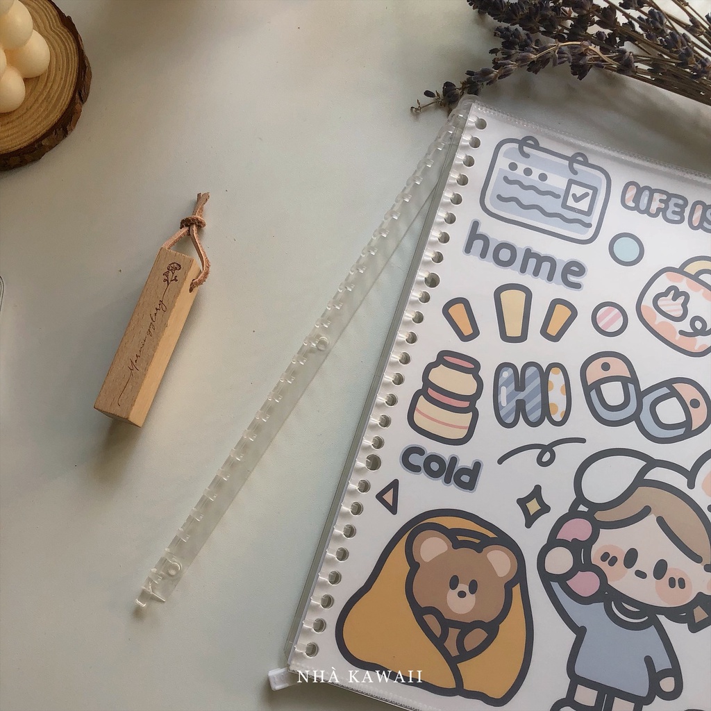 Sổ còng dễ thương Brown Bear &amp; Cream Rabbit, binder take note Telado