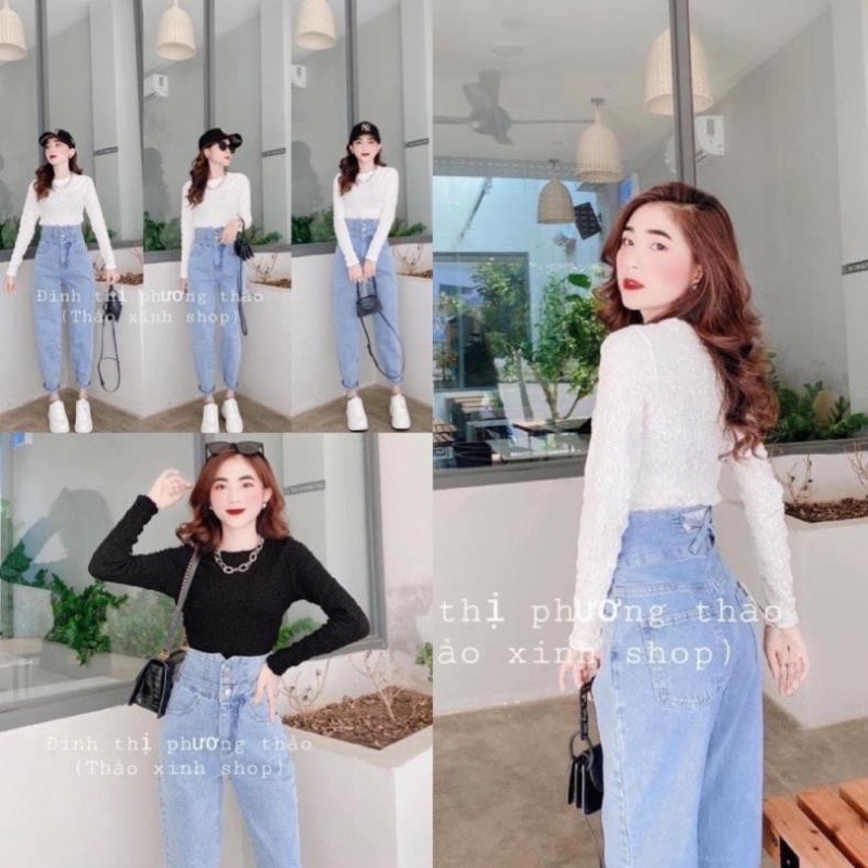 QUẦN BAGGY BÒ NỮ ĐAN DÂY SAU SIÊUHOT -JEANS#030