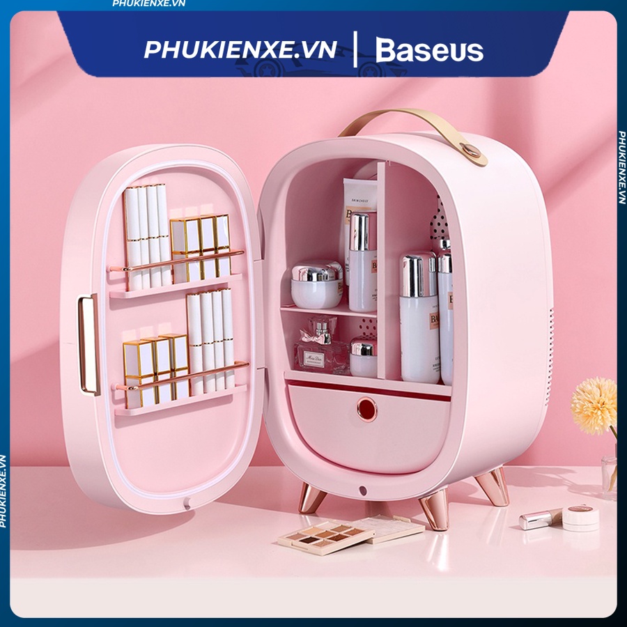 NEW Tủ Lạnh Nhiệt Độ Không Đổi Thông Minh Mini Baseus 13L Với Gương Trang Điểm, Sử Dụng Cho Văn Phòng, Gia Đình, Du lịch