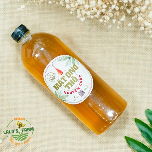 Mật ong nguyên chất hoa vải, thơm, sánh, đậm vị (chai 1 lít)