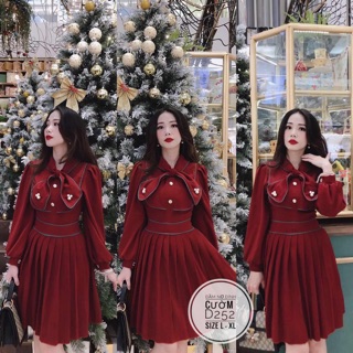 Bigsize Đầm nơ đính cườm D252