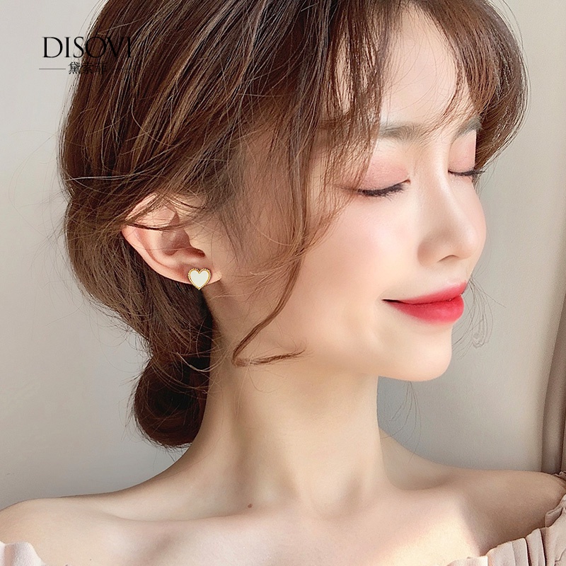 Khuyên Tai Hình Trái Tim Mạ Bạc Phong Cách Hàn Quốc Mẫu Mới 2021 Thời Trang Cho Nữ