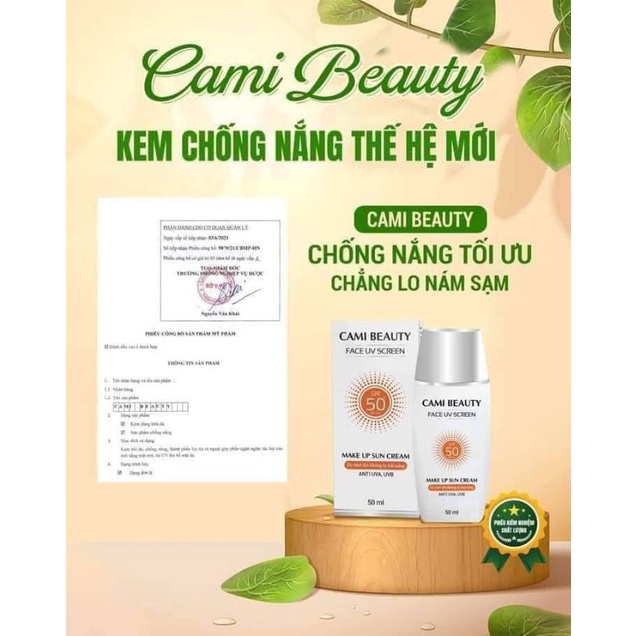 Kem chống nắng nâng tone che khuyết điểm Cami Beauty 50ml– sản phẩm kem chống nắng yêu thích tại Việt Nam