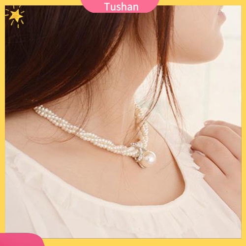 Dây chuyền nữ đính ngọc trai giả sang trọng gợi cảm