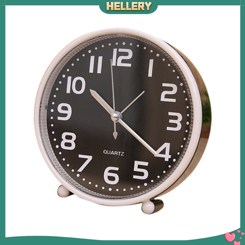 [HELLERY]5 Inch Portable Small Silent Alarm Clock Quartz Movement with Night Light 01