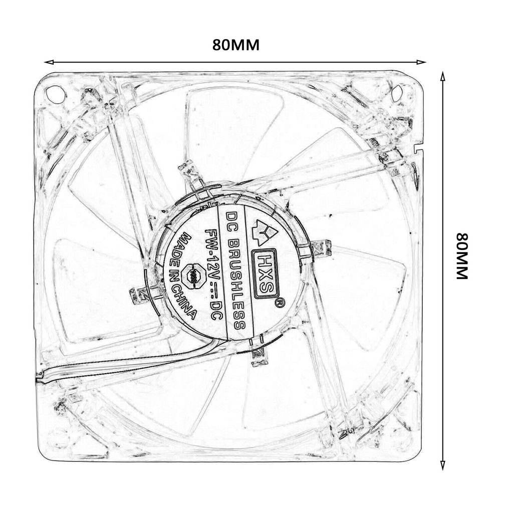 Quạt Tản Nhiệt Máy Tính 4 Đèn Led 80mm 8025 8cm Tiếng Ồn Thấp