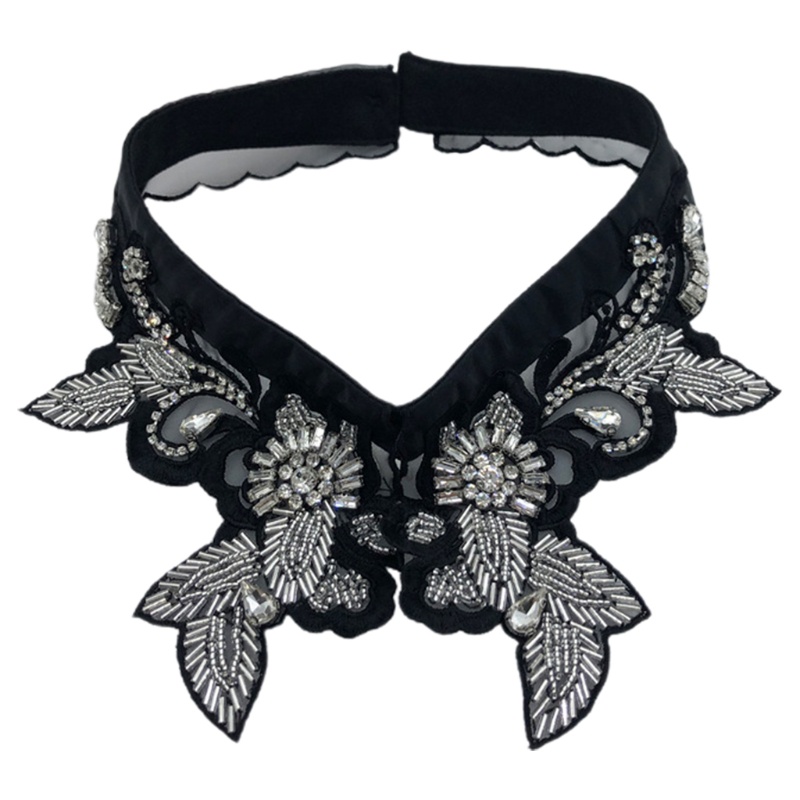 Cổ áo sơ mi giả thêu họa tiết lá cây sang trọng
 | BigBuy360 - bigbuy360.vn