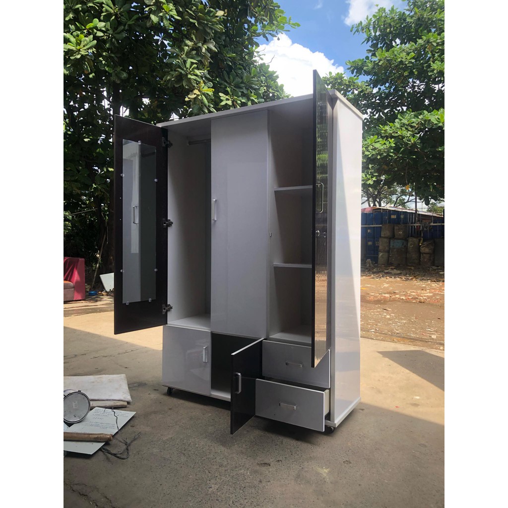 Tủ nhựa 3 cánh 2 ngăn kéo ngang 1m24 cao 1m85 TN302 | BigBuy360 - bigbuy360.vn