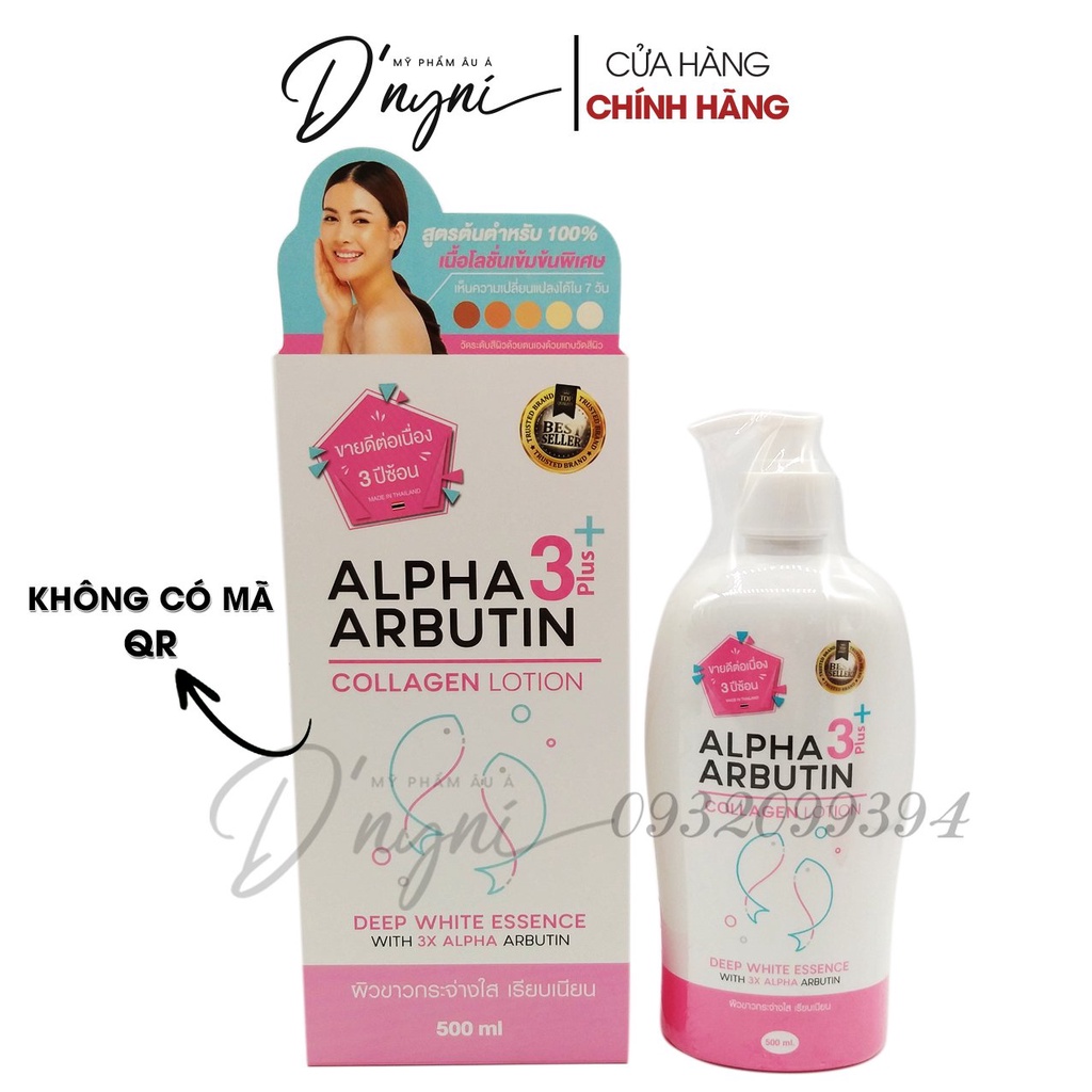 Sữa dưỡng trắng da Alpha Arbutin Collagen Collagen Lotion 3+ Plus 500ml