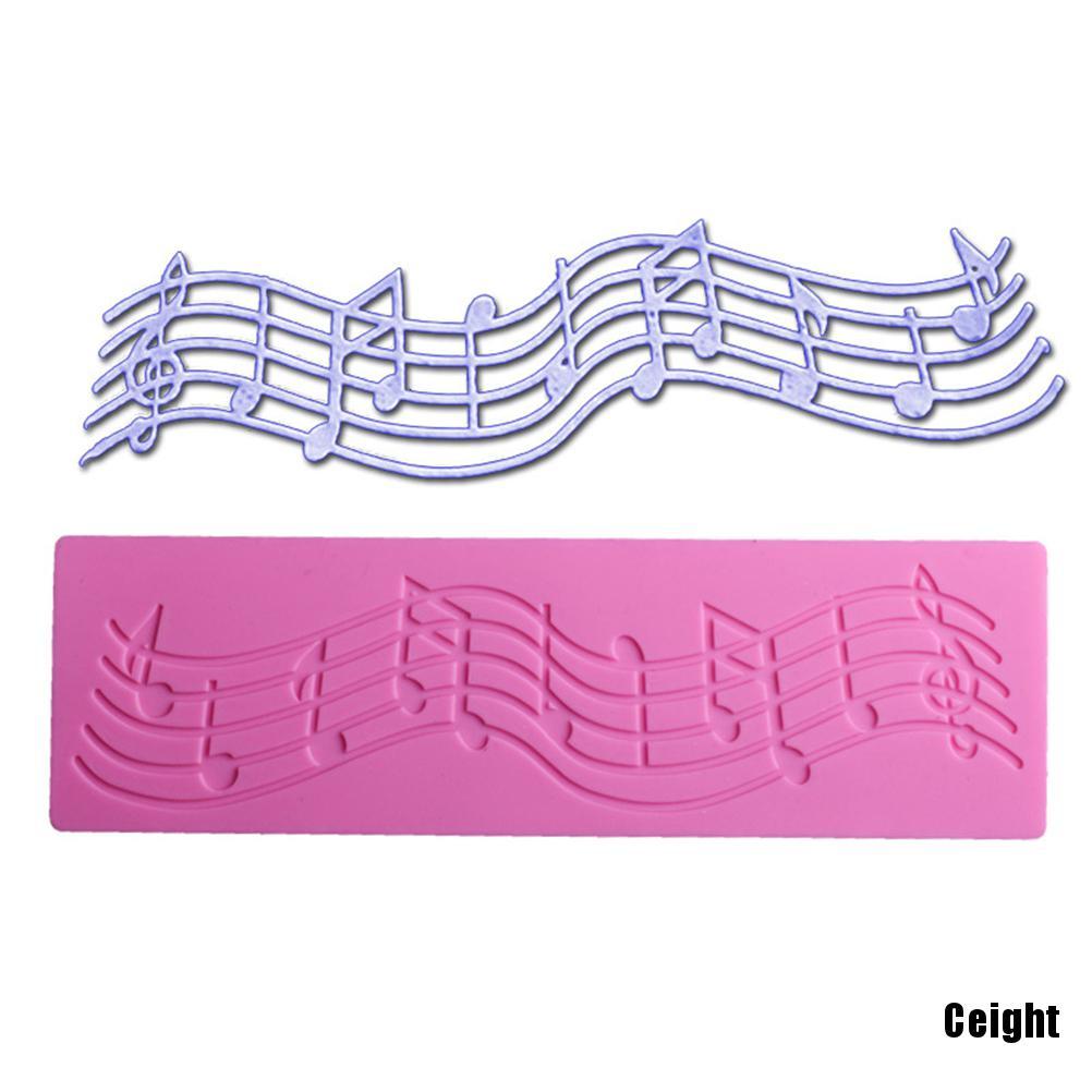 Khuôn Silicone Nhấn Bánh Hình Nốt Nhạc Trang Trí