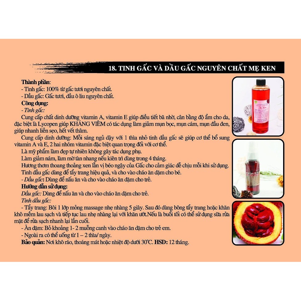 ️🍀 ️🍀 TINH DẦU GẤC NGUYÊN CHẤT MẸ KEN 50 ml - TẨY TRANG, LÀM ĐẸP TỰ NHIÊN ️🍀 ️🍀 | BigBuy360 - bigbuy360.vn