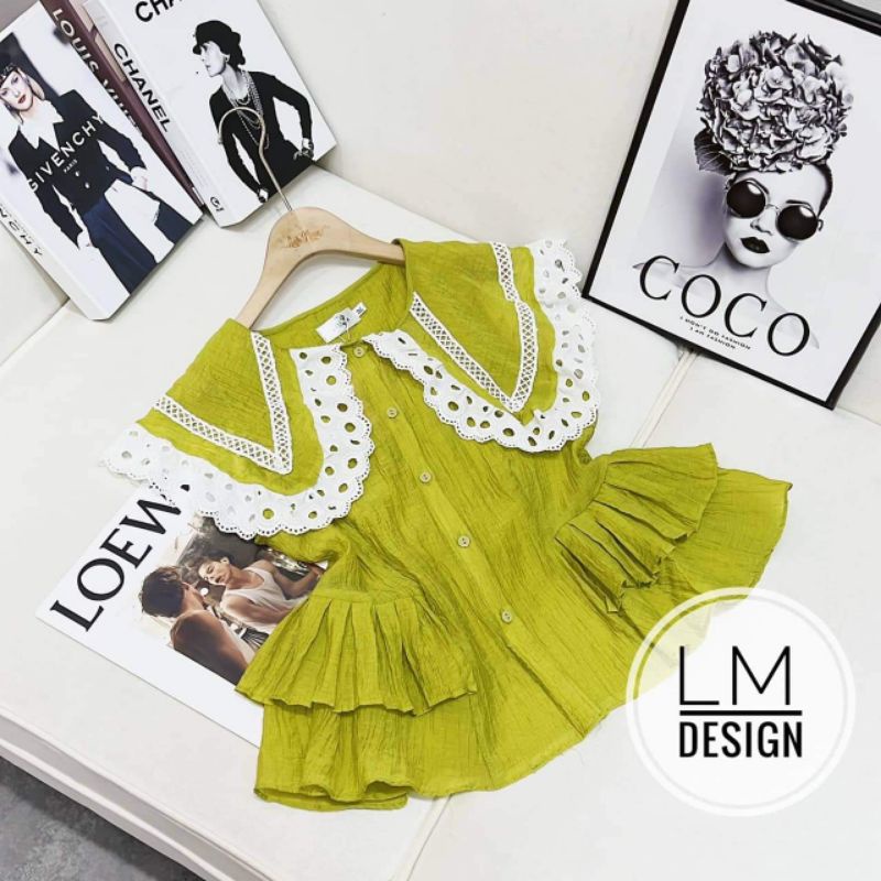 Áo cổ pha boy ren