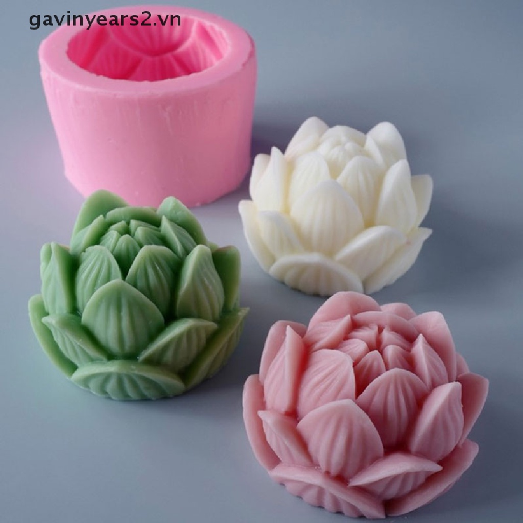 Bộ 2 Khuôn Silicone Hình Hoa Sen 3D