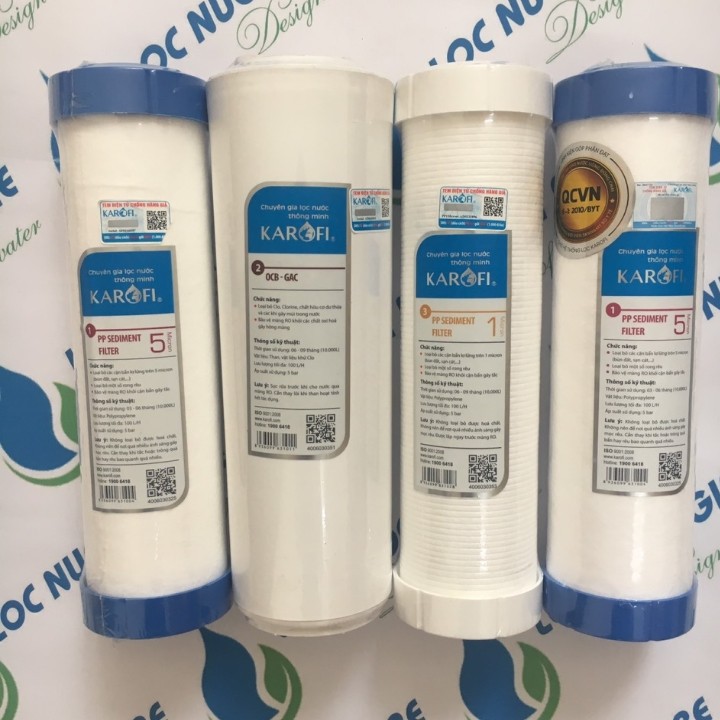 Combo bộ 3 lõi lọc nước karofi + 1 lõi lọc nước số 1 karofi | Lõi lọc nước karofi - CBKRF1