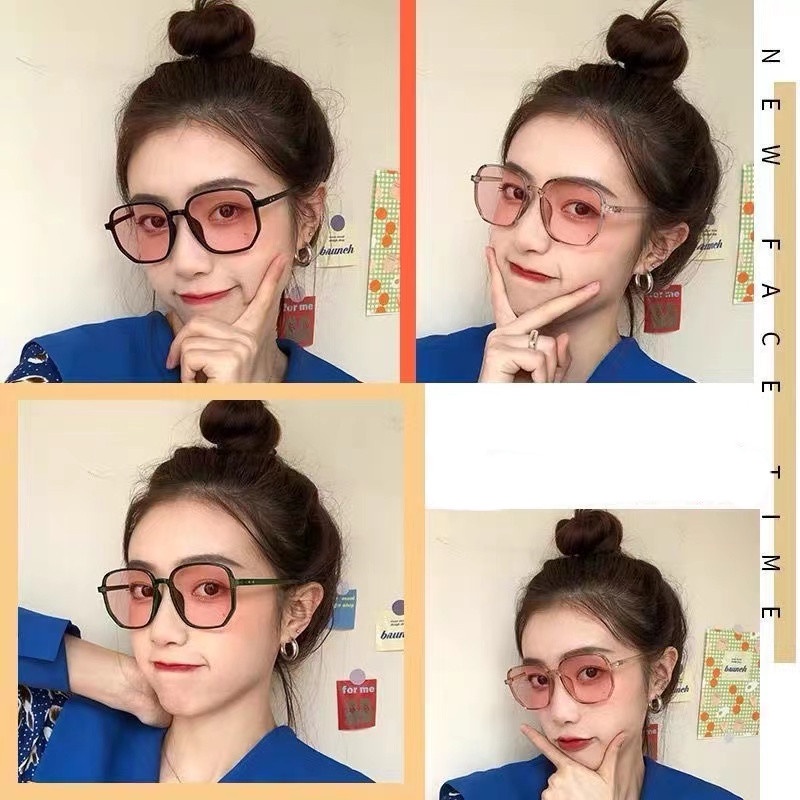 kính đổi màu+kính cận có độ 1.0~4.0，Kính Chống Ánh Sáng Xanh Chống Ánh Sáng Xanh Có Thể Thay Đổi Màu Sắc Theo Nhiệt Độ Cho Nữ，kính thời trang nữ gọng to cận vuông