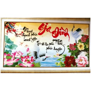 Tranh thêu chữ thập chưa thêu Gia Đình 223126