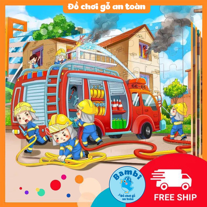 [60 miếng] Đồ chơi tranh ghép hình 60 miếng gỗ puzzle - Bộ ghép hình - Tranh xếp hình