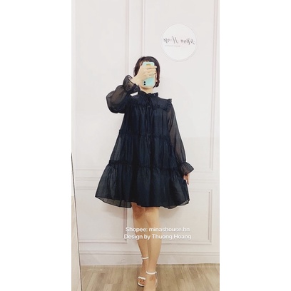 Váy babydoll công chúa trắng xếp tầng / mina’s house