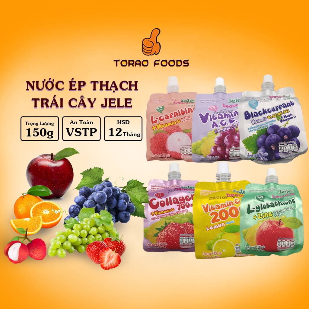 Nước thạch trái cây jele beatie túi 150g đủ vị