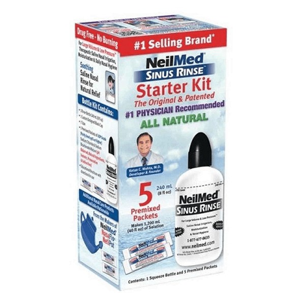 Bình rửa mũi NeilMed Sinus Rinse 5 gói muối người lớn