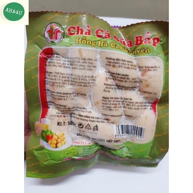 Chả cá sữa bắp 500gr- Sản phẩm chất lượng của công ty Hồng Hà Cao Nguyên