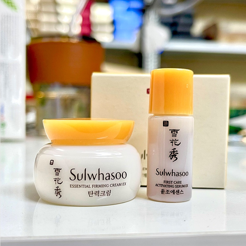 Set Sulwhasoo mini -  Tinh chất First Care Sulwhasoo 4ml và Kem nâng cơ săn chắc Essential Firming Cream 5ml