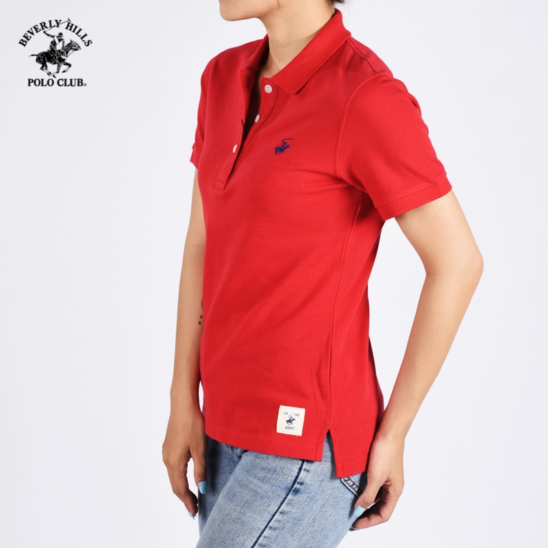 Beverly Hills Polo Club - Áo polo Ngắn tay Nữ Classic Đỏ đậm DBK- BHPC WAPN0087