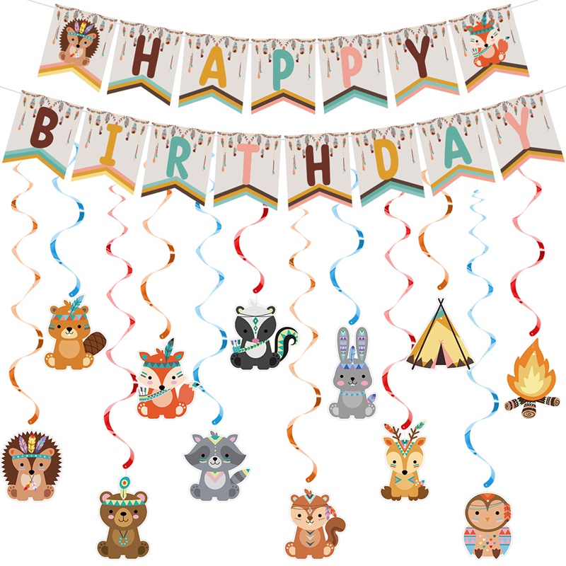 Bộ Bong Bóng Hình Động Vật Rừng Cây Rừng Trang Trí Tiệc Sinh Nhật Bé