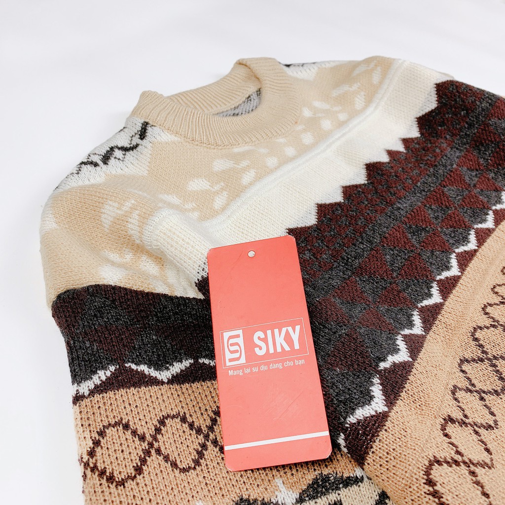 Áo len thổ cẩm họa tiết siêu ấm, siêu xinh-AL-05 | BigBuy360 - bigbuy360.vn