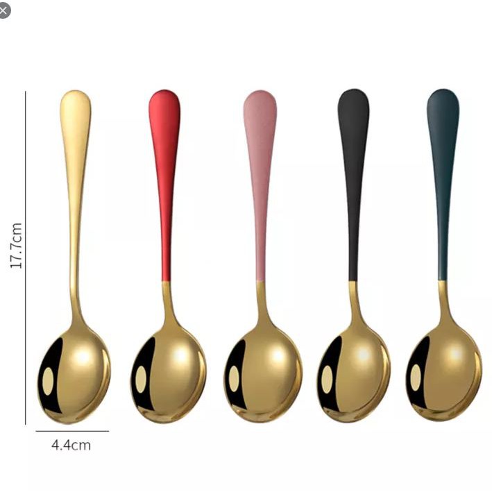 [ Đồ Dùng Nhà Bếp] Thìa Inox Màu Gold Sang Trọng, Hiện Đại